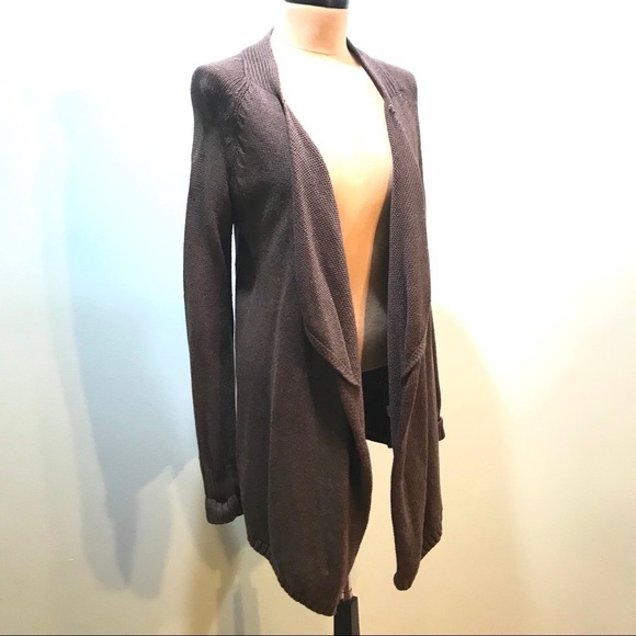 GAP Sweaters - Gap Dark Gray Taupe Open Front Long Cardigan L
